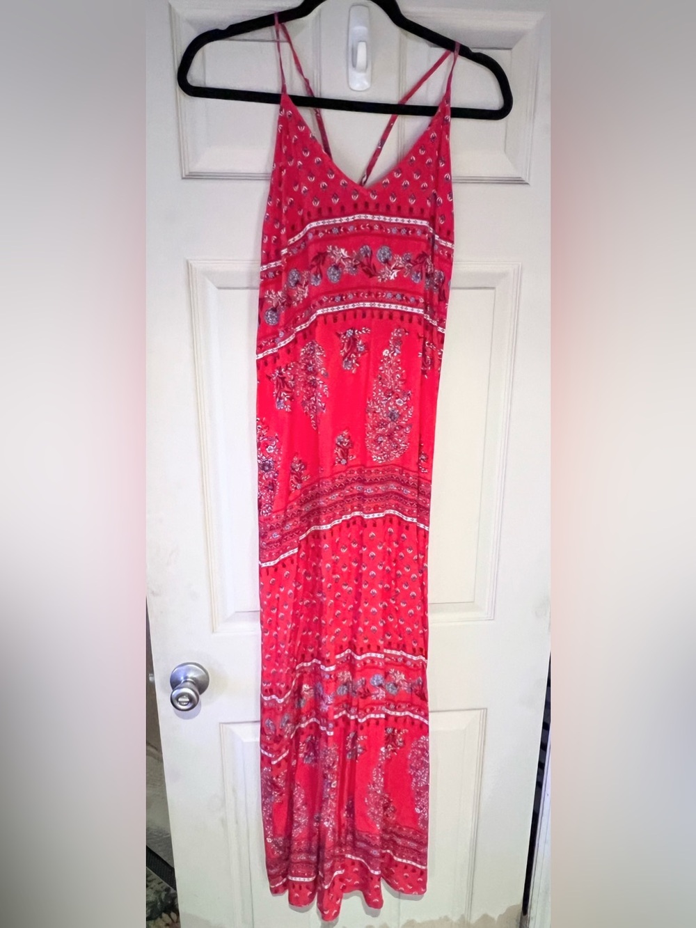 Old Navy Red Paisley Maxi Dress